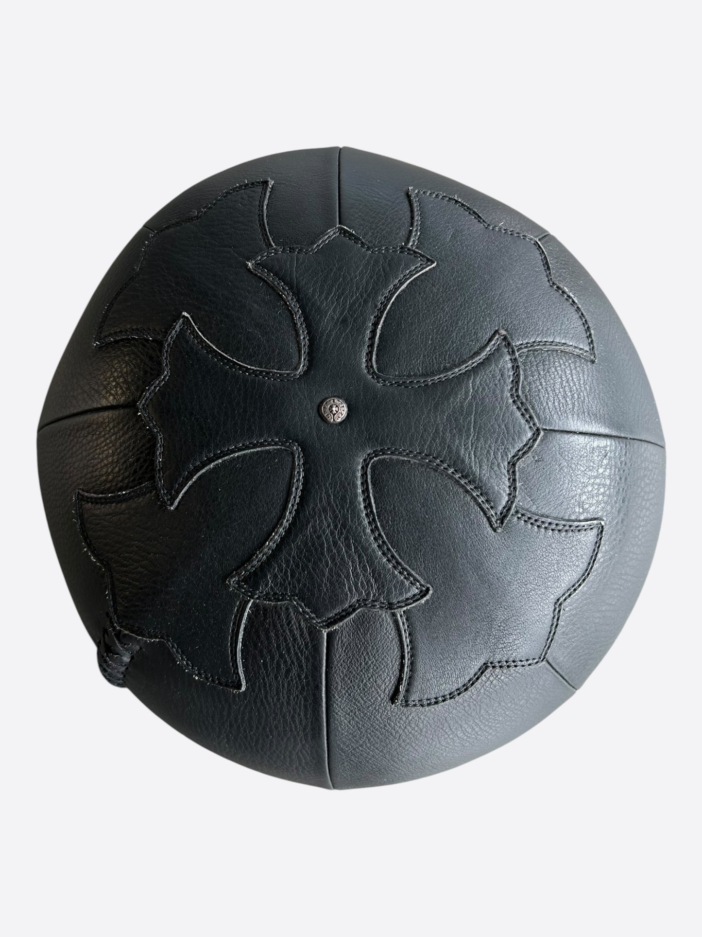 Chrome Hearts Black Leather Cross Patch Medicine Balls