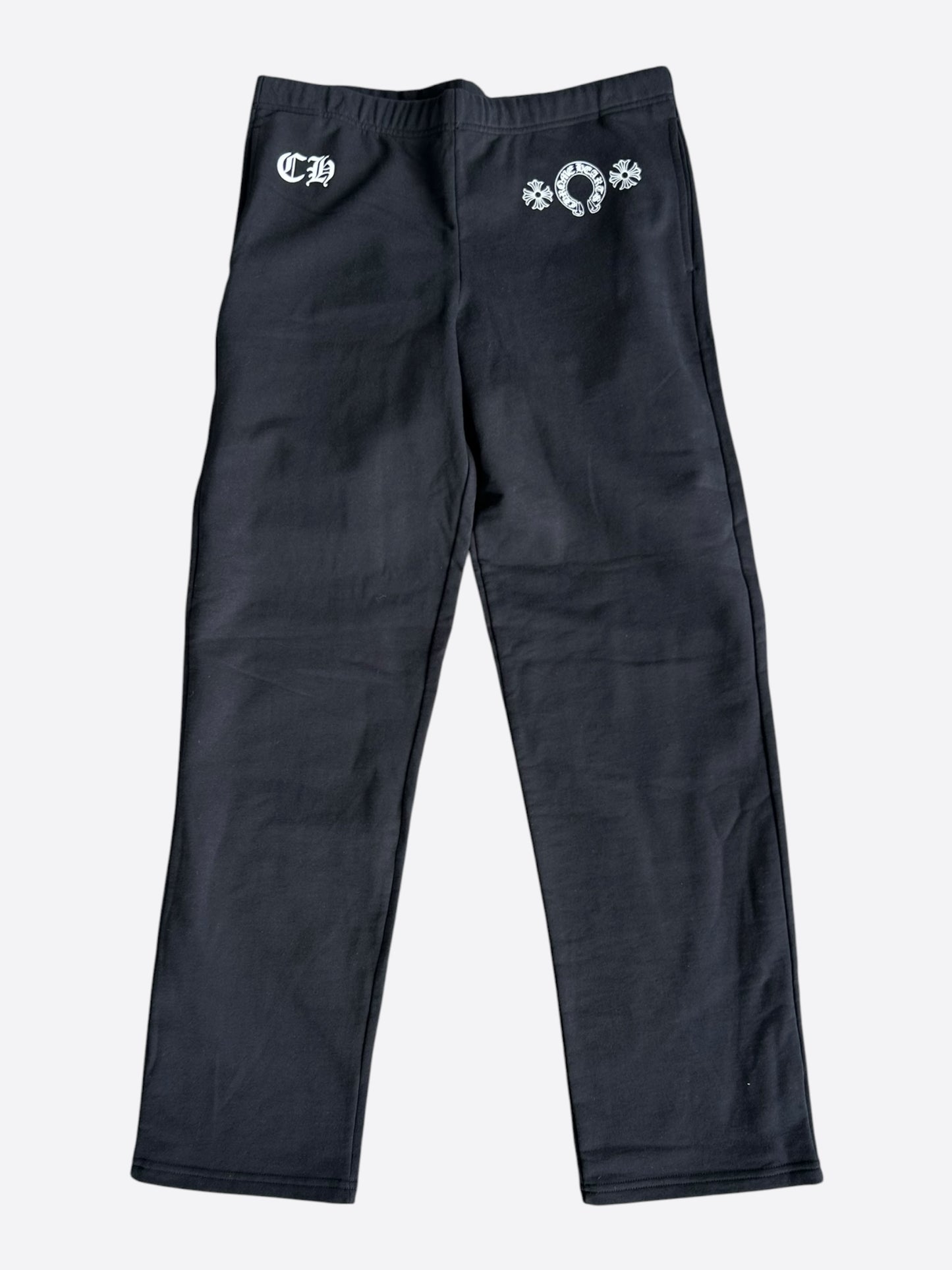Chrome Hearts Black & White Horseshoe Logo Women's Sweatpants