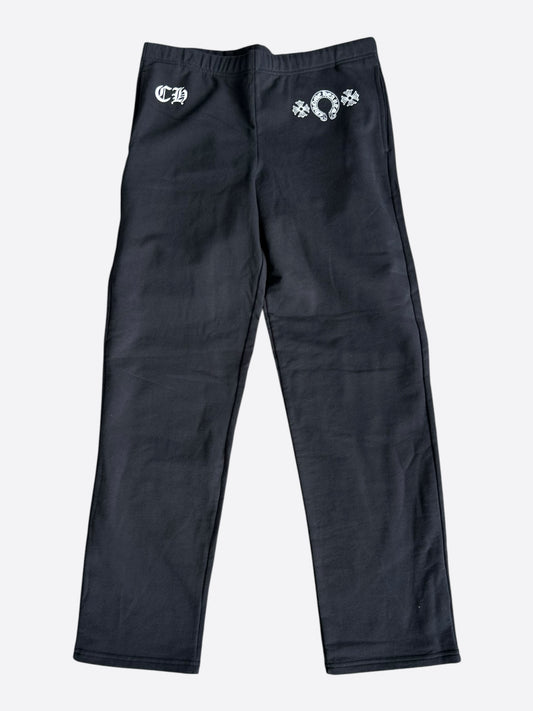 Chrome Hearts Black & White Horseshoe Logo Women's Sweatpants