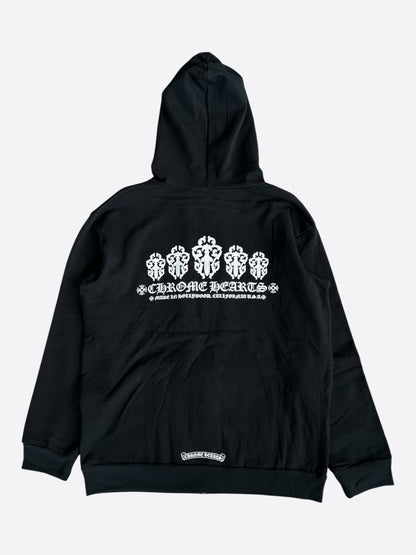 Chrome Hearts Black & White Dagger Logo Zip Up Hoodie