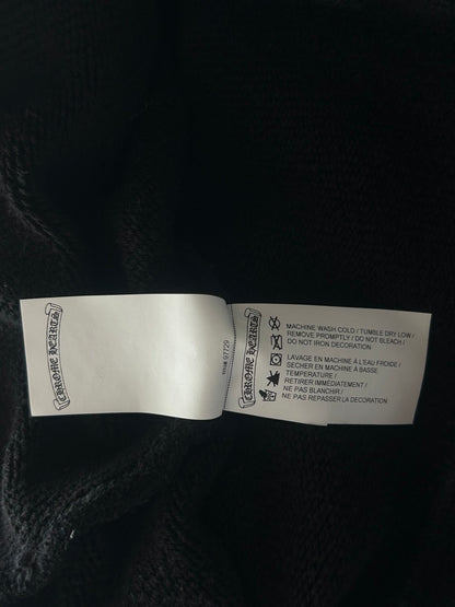 Chrome Hearts Black Triple Cross CH Logo Embroidered Hoodie