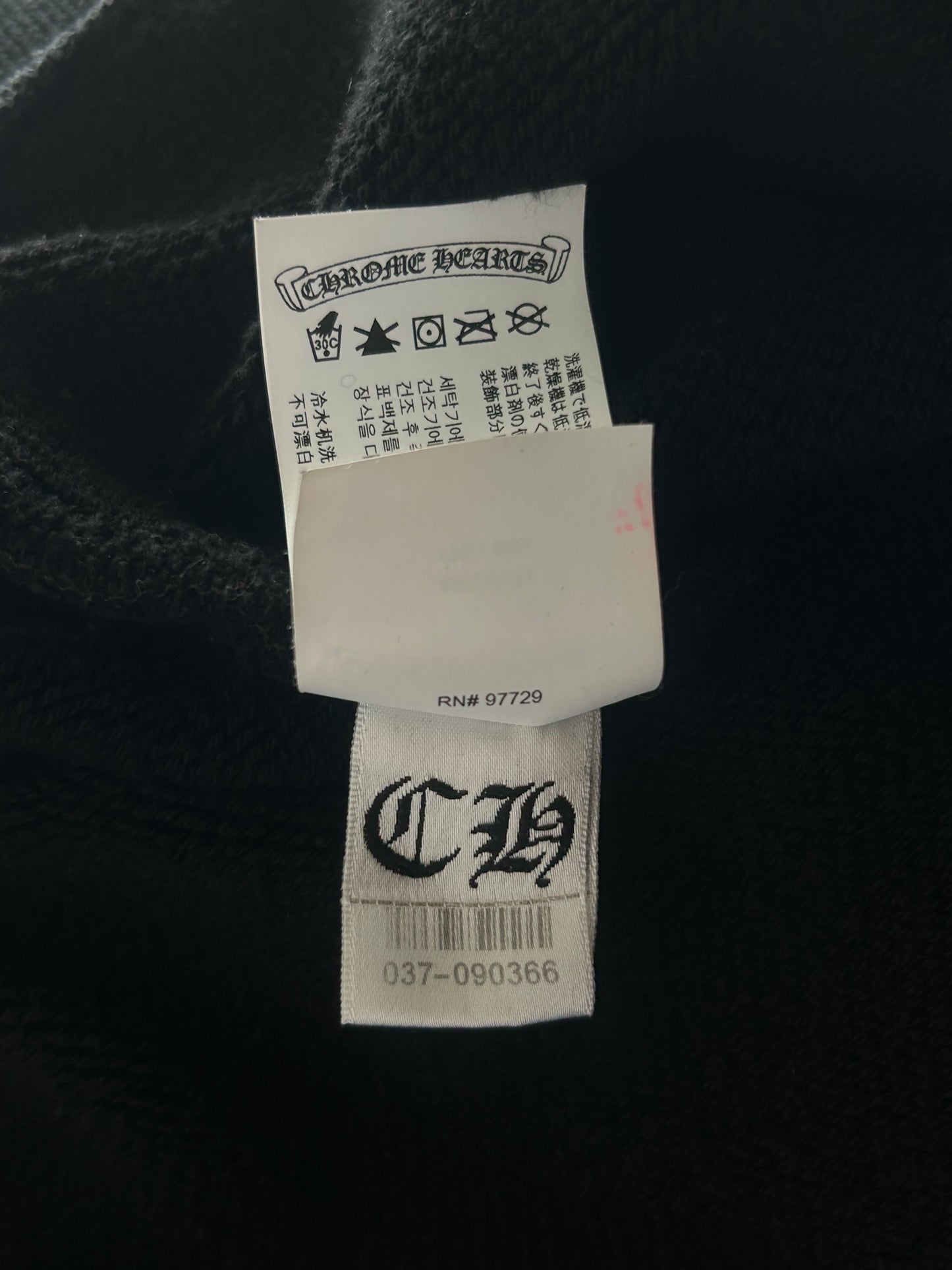 Chrome Hearts Black Triple Cross CH Logo Embroidered Hoodie