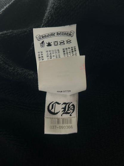 Chrome Hearts Black Triple Cross CH Logo Embroidered Hoodie