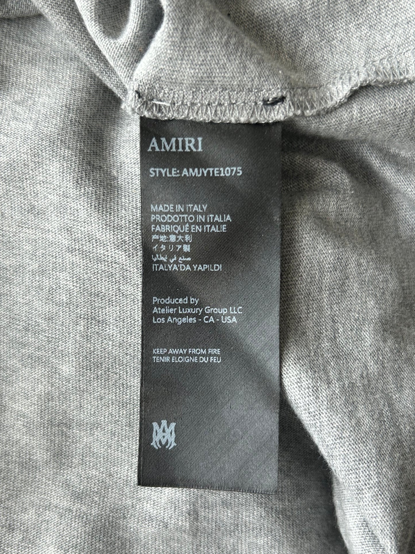 Amiri Grey & White Bones T-Shirt