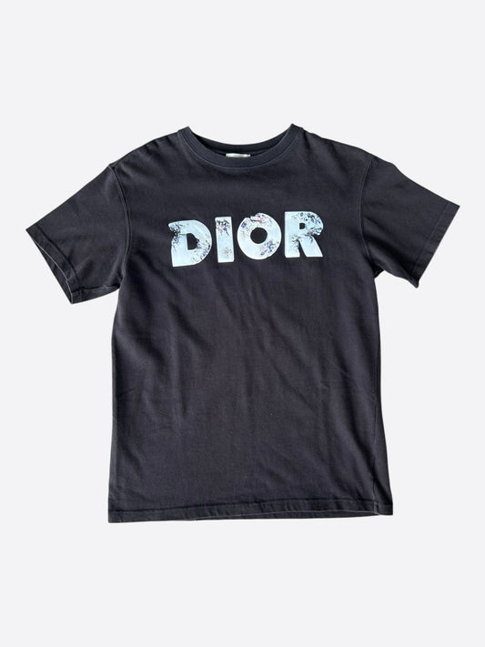 Dior Daniel Arsham Black & Blue Logo T-Shirt