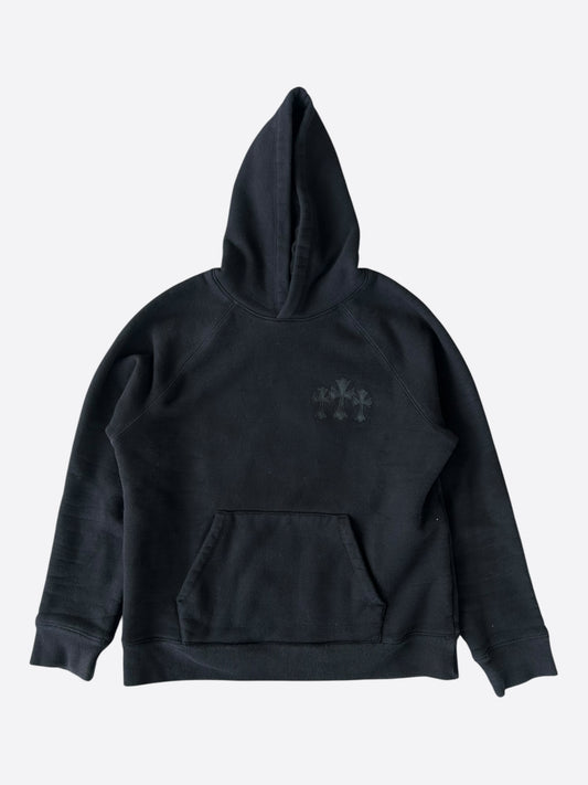Chrome Hearts Black Triple Cross CH Logo Embroidered Hoodie