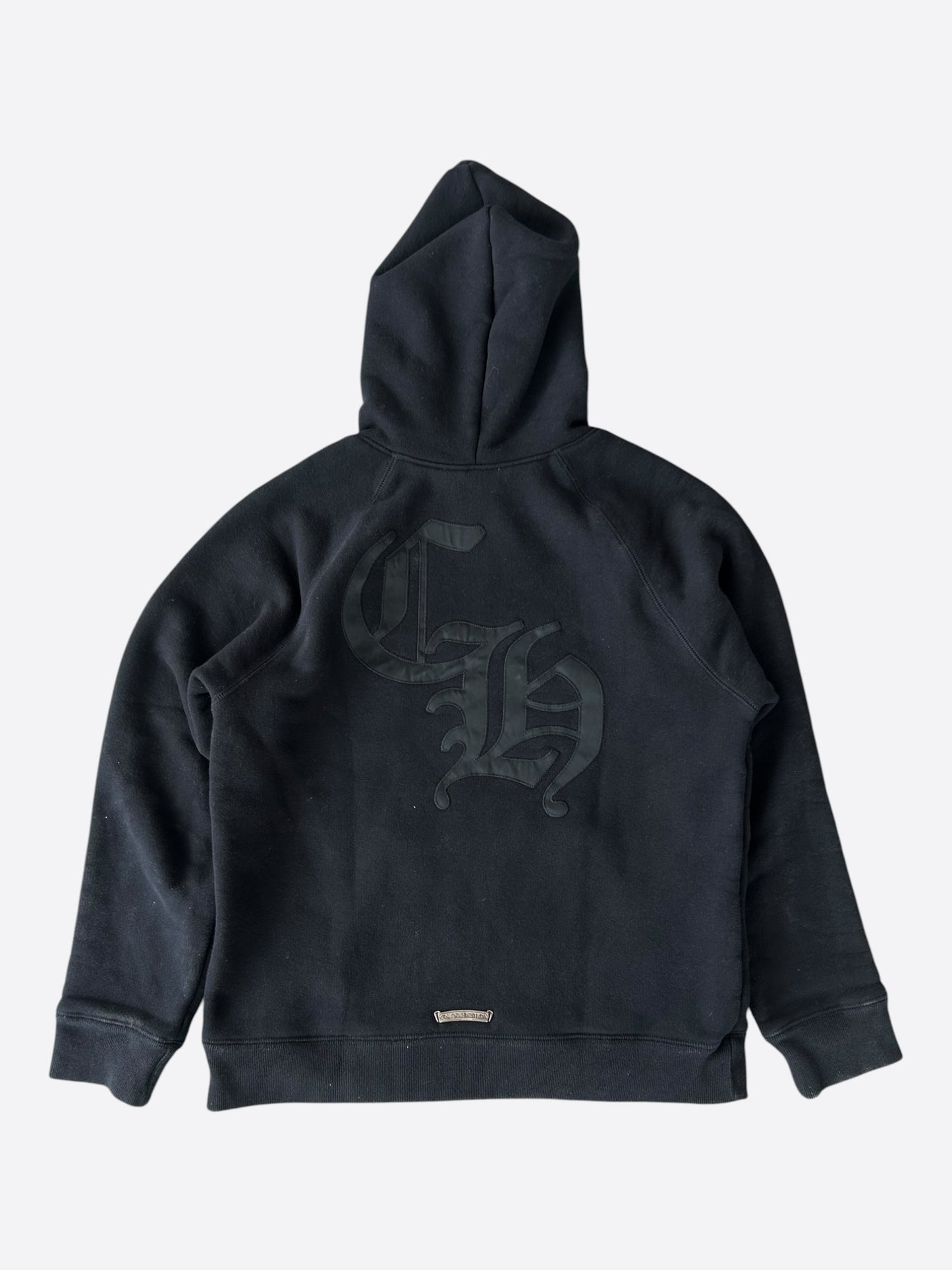 Chrome Hearts Black Triple Cross CH Logo Embroidered Hoodie
