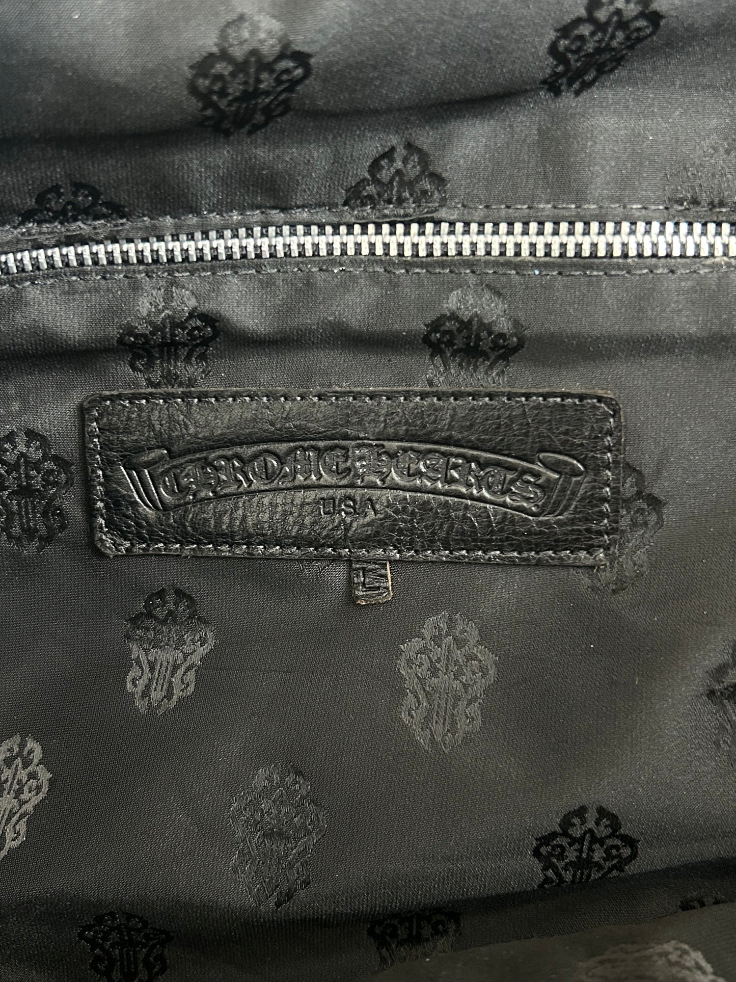 Chrome Hearts Black Nylon & Leather Fleur XL Duffel Bag