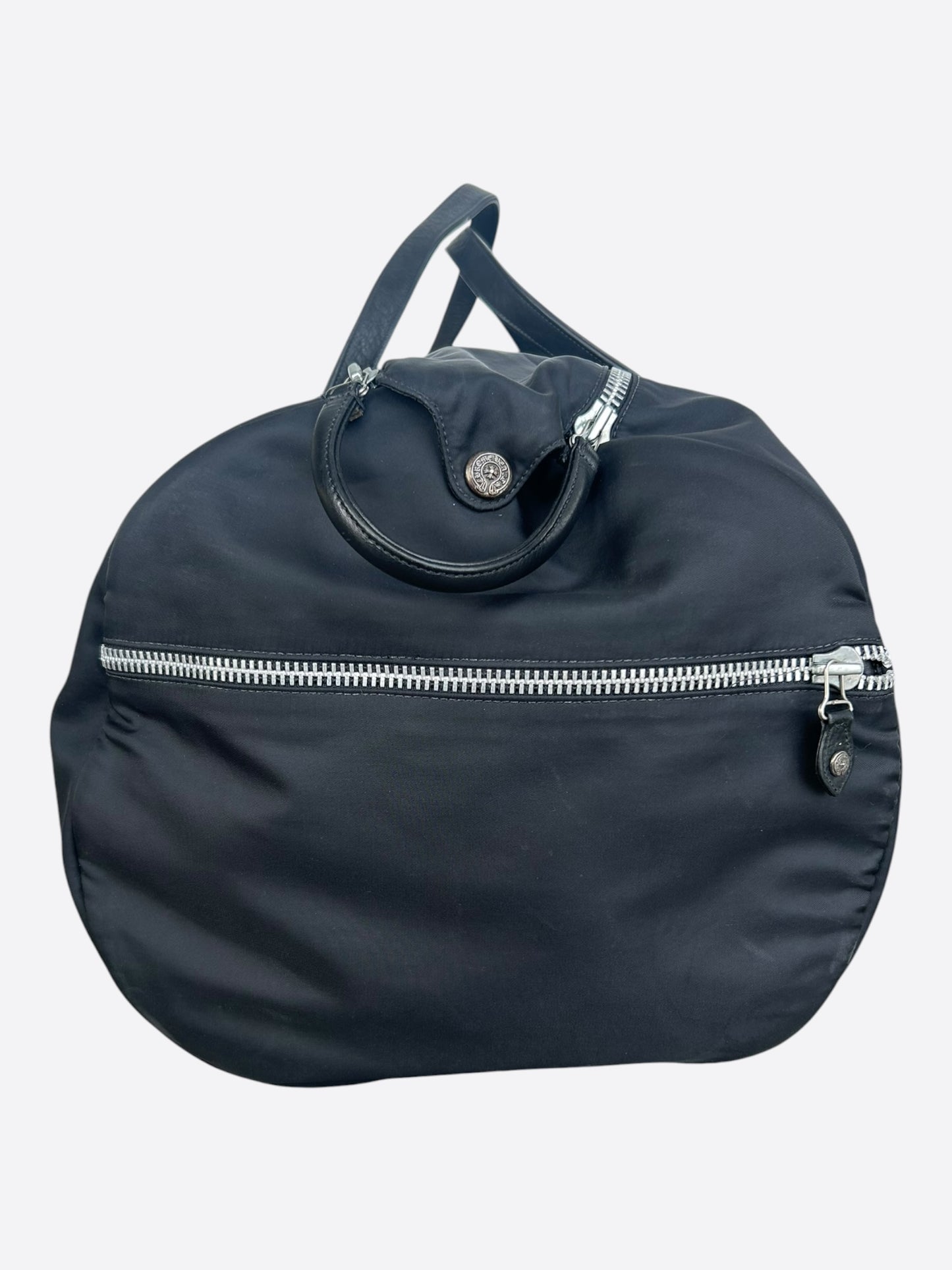 Chrome Hearts Black Nylon & Leather Fleur XL Duffel Bag