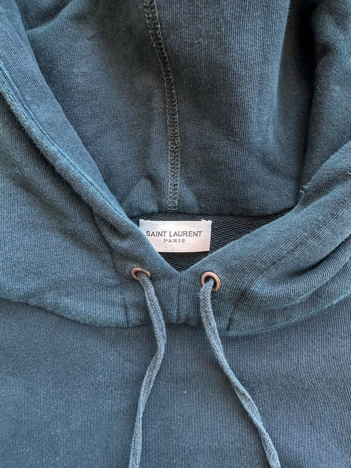 Saint Laurent Green Rive Gauche Logo Hoodie