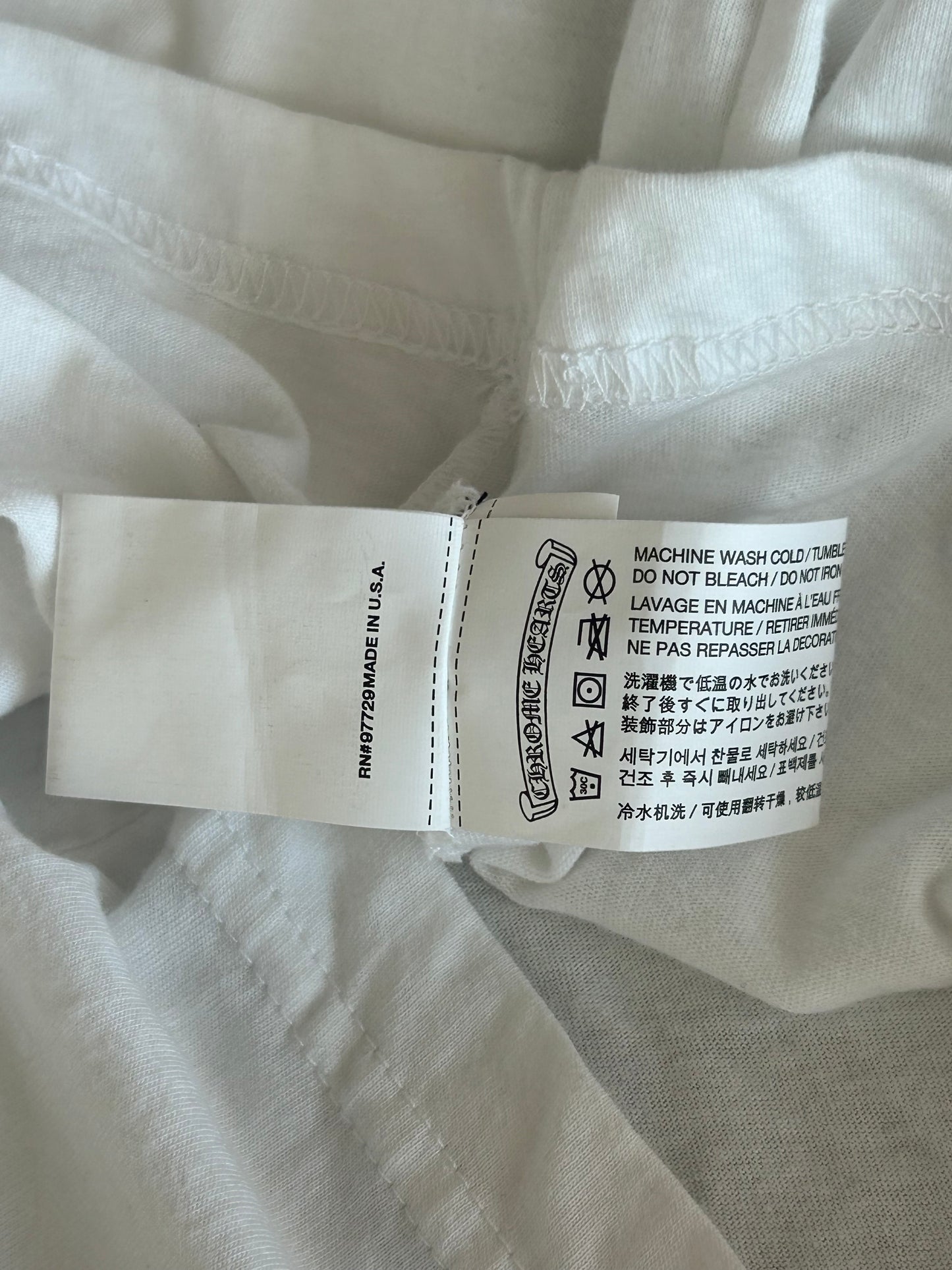Chrome Hearts White & Black Neck Logo Longsleeve T-Shirt