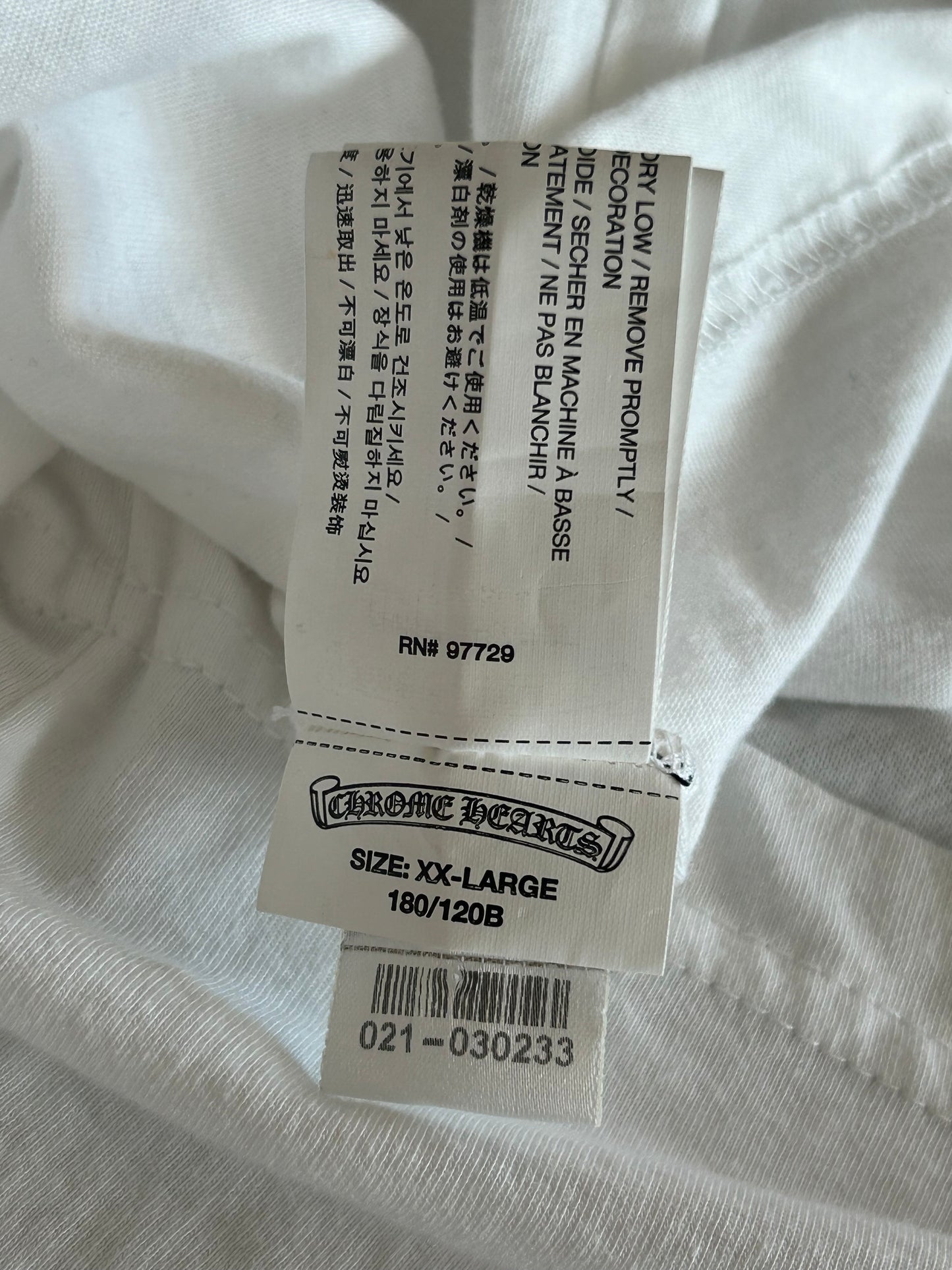 Chrome Hearts White & Black Neck Logo Longsleeve T-Shirt