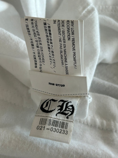Chrome Hearts White & Black Neck Logo Longsleeve T-Shirt