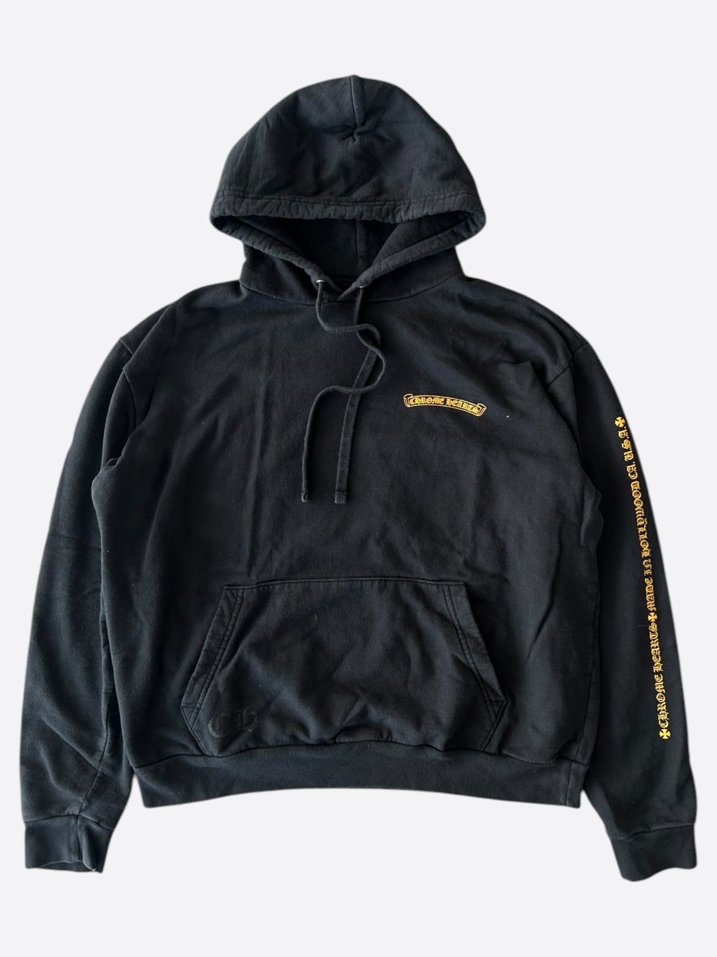 Chrome Hearts Black & Yellow Cross Logo Hoodie