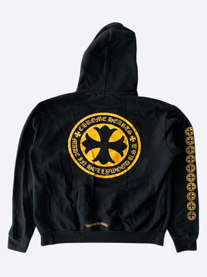 Chrome Hearts Black & Yellow Cross Logo Hoodie
