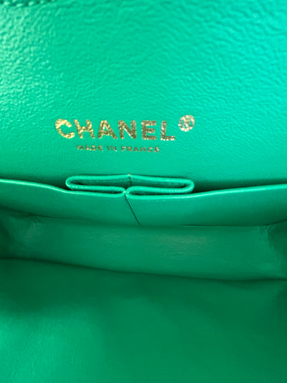 Chanel Green Quilted Lambskin Medium Flap Bag