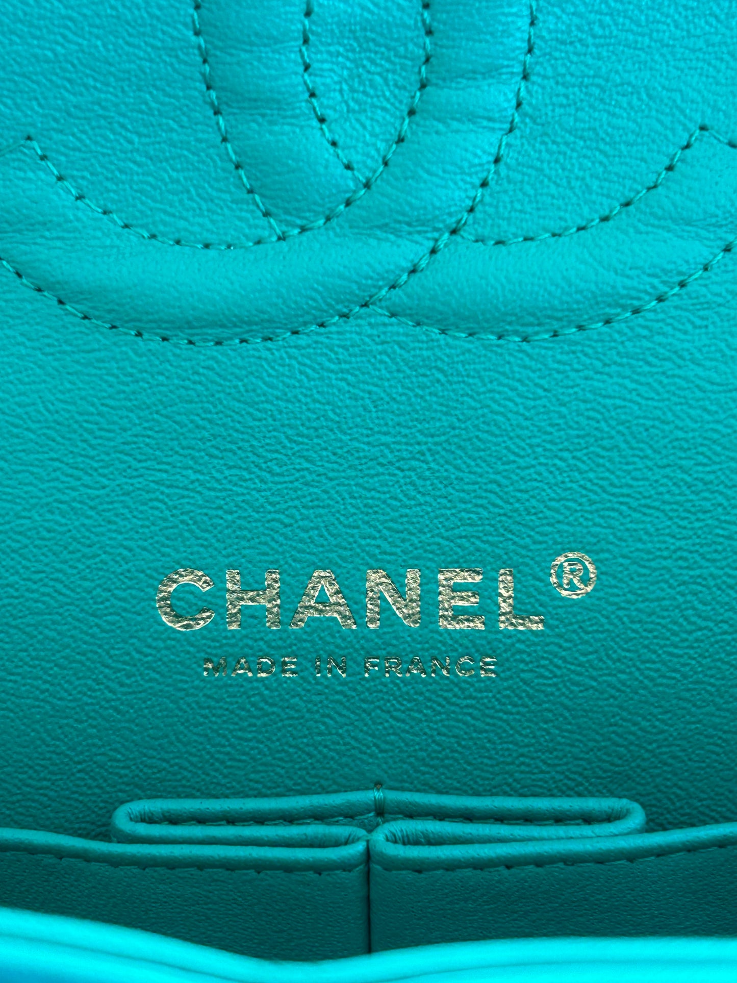 Chanel Green Quilted Lambskin Medium Flap Bag