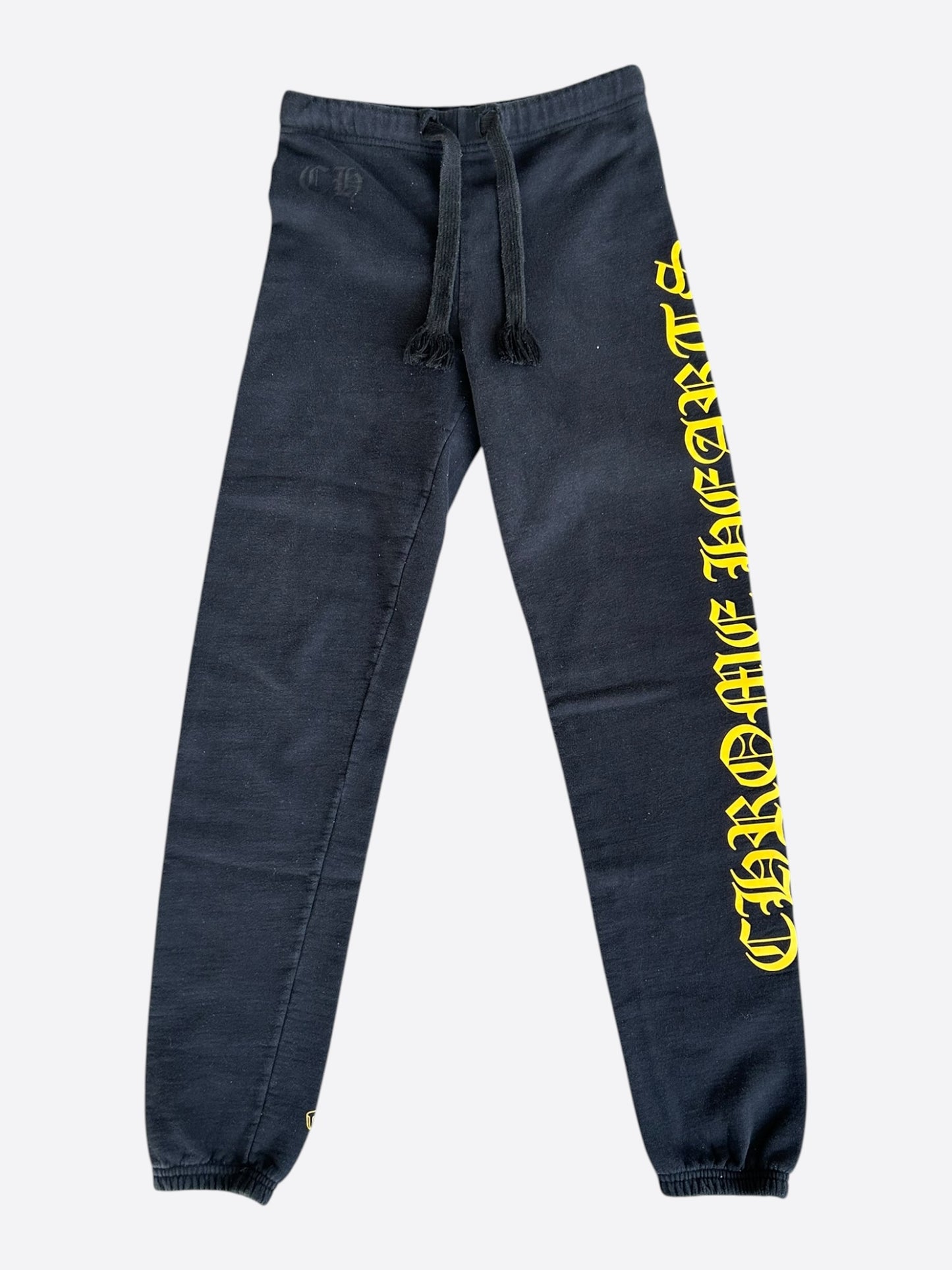 Chrome Hearts Navy & Yellow Logo Kids Sweatpants