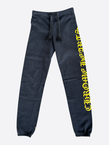 Chrome Hearts Navy & Yellow Logo Kids Sweatpants