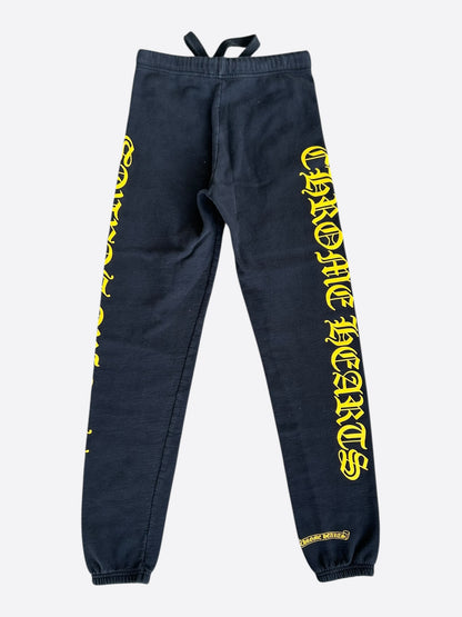 Chrome Hearts Navy & Yellow Logo Kids Sweatpants