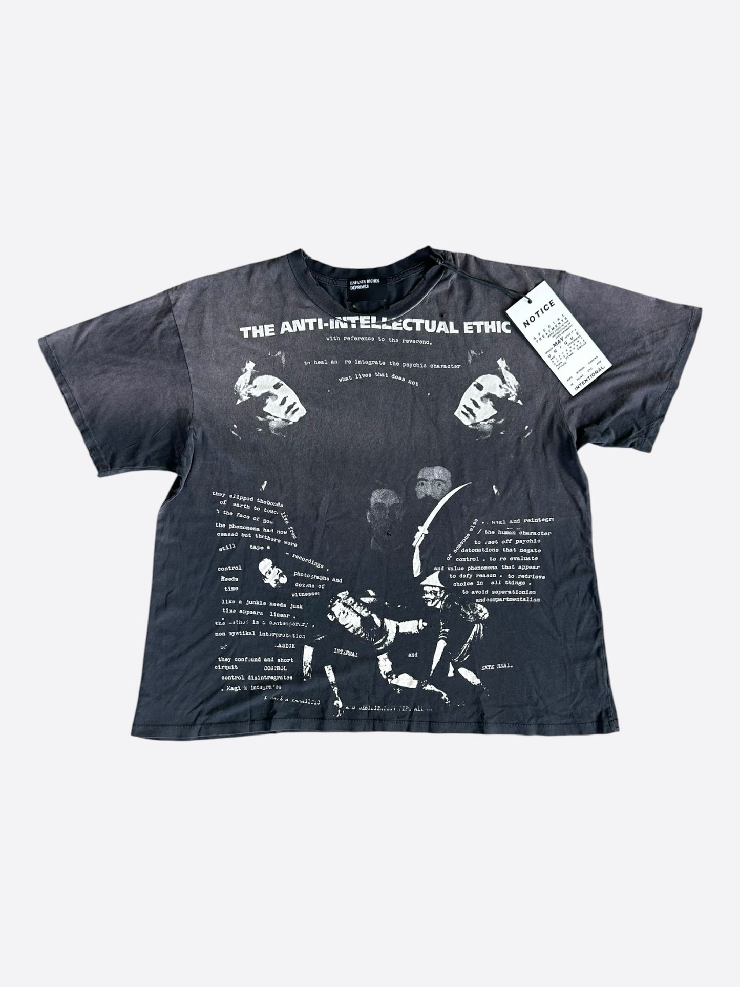 Enfants Riches Deprimes Faded Black & White Anti-Intellectual Graphic T-Shirt