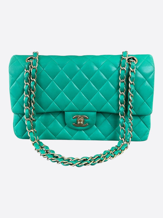 Chanel Green Quilted Lambskin Medium Flap Bag