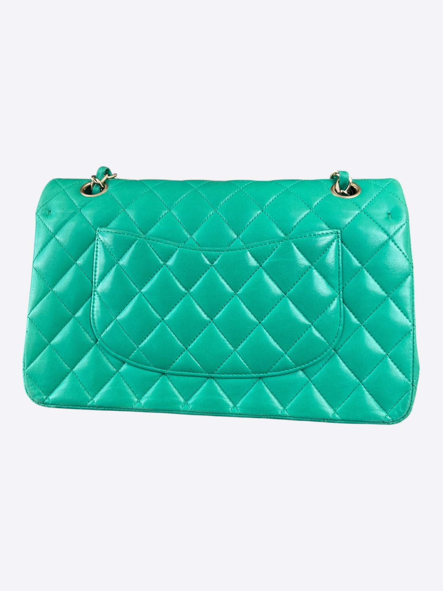 Chanel Green Quilted Lambskin Medium Flap Bag