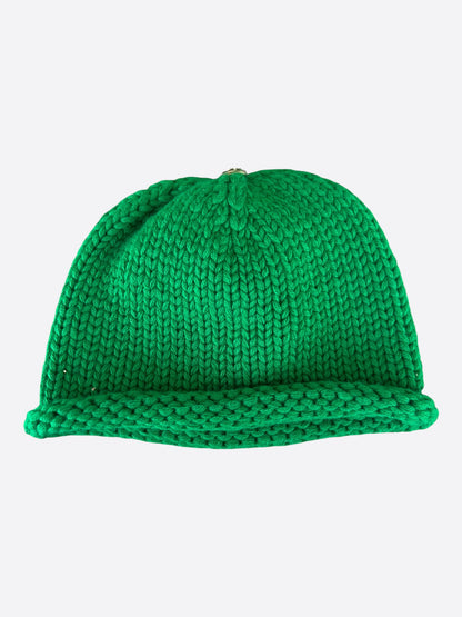 Chrome Hearts Green & Cheetah Cross Patch Cashmere Kids Beanie