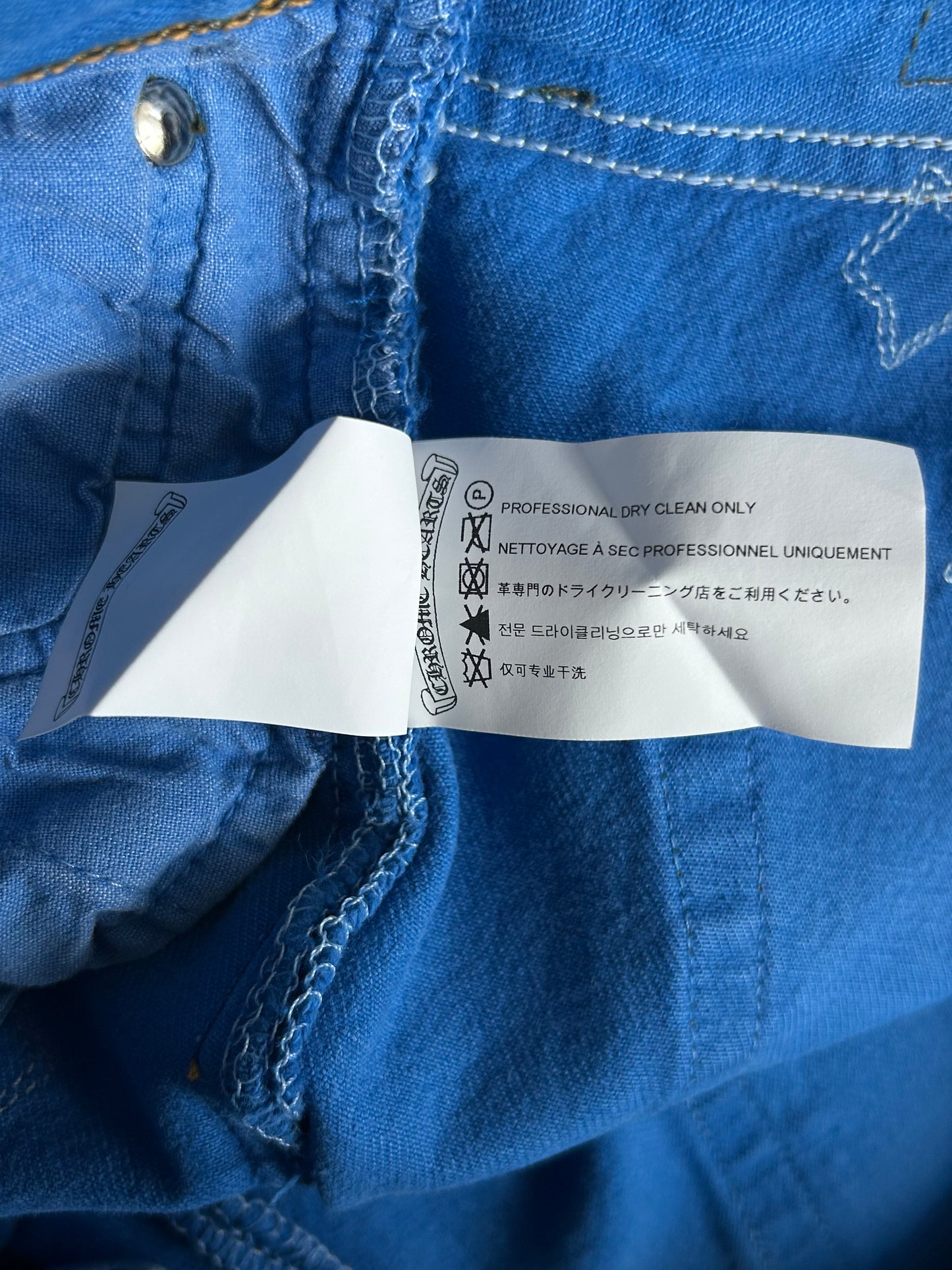 Chrome Hearts Levis Blue Dyed Cross Patch Jeans