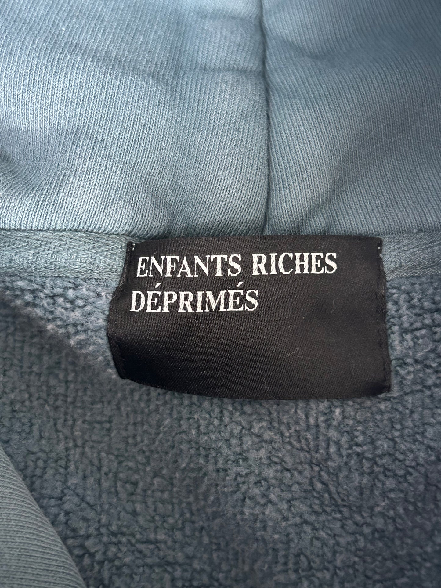 Enfants Riches Deprimes Faded Blue & Black School-Days Graphic Hoodie