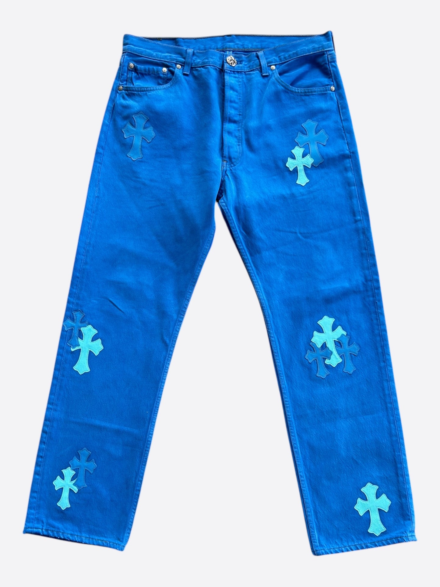 Chrome Hearts Levis Blue Dyed Cross Patch Jeans