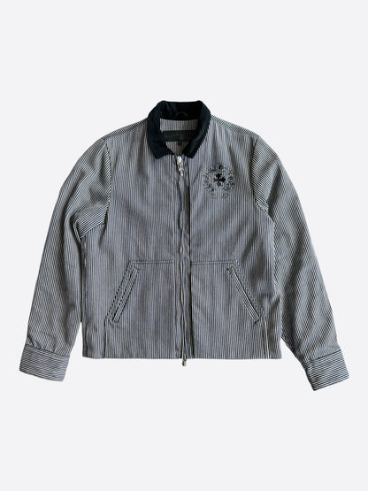 Chrome Hearts Blue & White Pinstripe Workwear Jacket