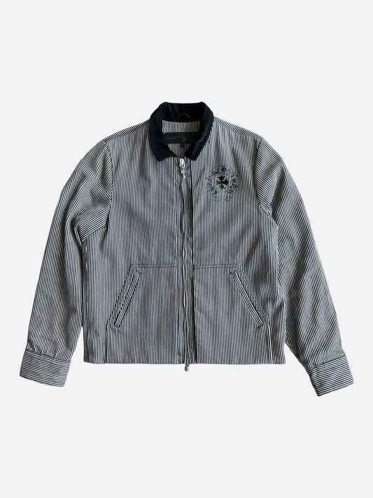 Chrome Hearts Blue & White Pinstripe Workwear Jacket