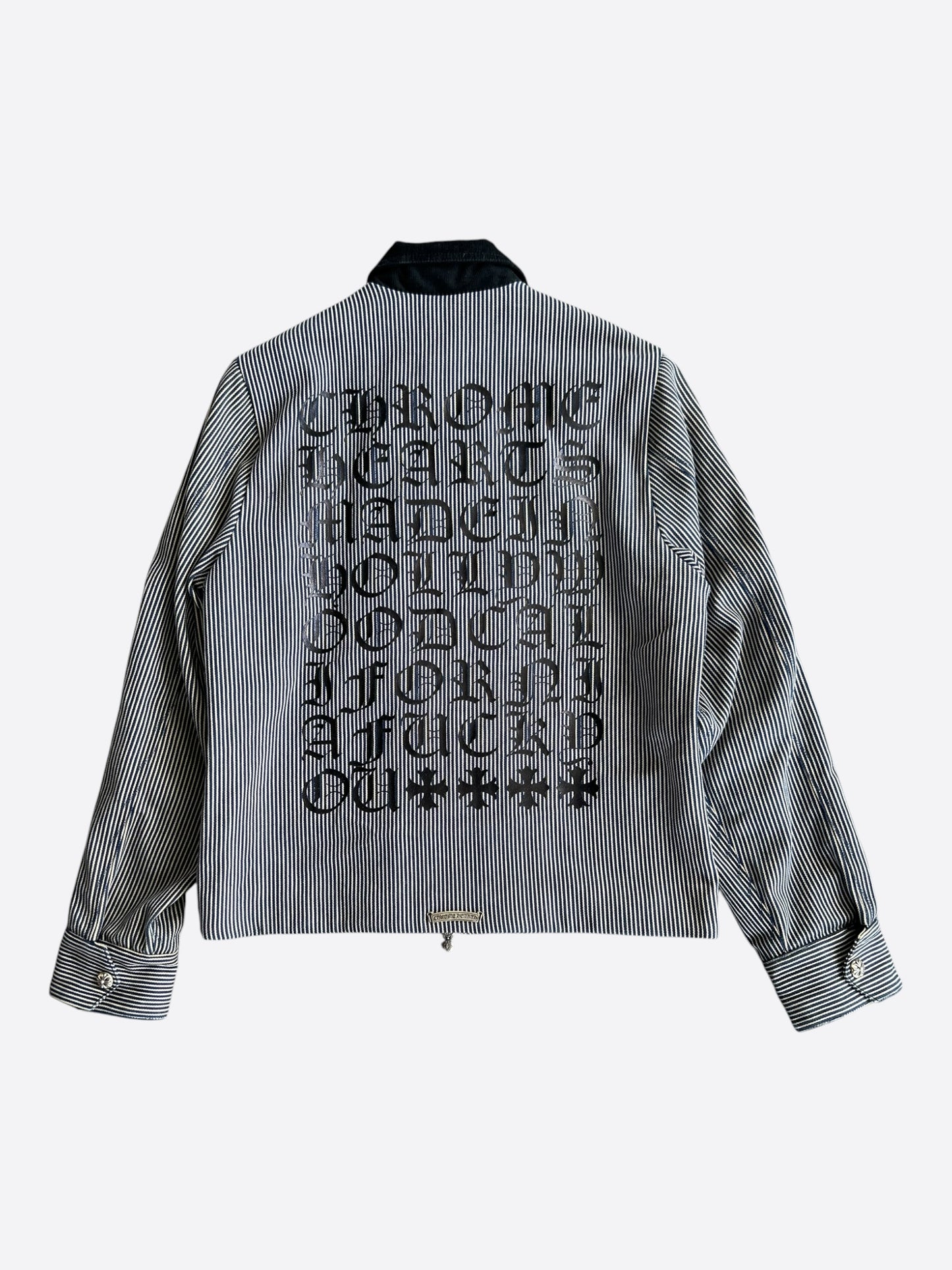 Chrome Hearts Blue & White Pinstripe Workwear Jacket