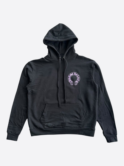 Chrome Hearts Black & Purple Friends & Family Glitter Floral Logo Hoodie
