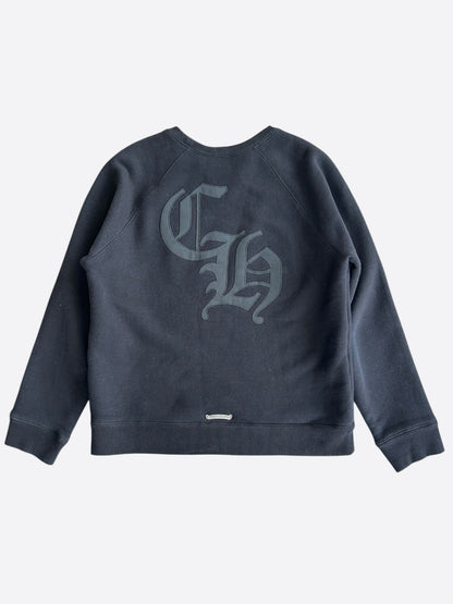 Chrome Hearts Black Triple Cross CH Logo Embroidered Sweater