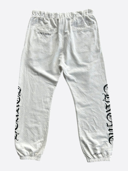 Chrome Hearts White & Black Horseshoe Logo Cross Jacquard Sweatpants
