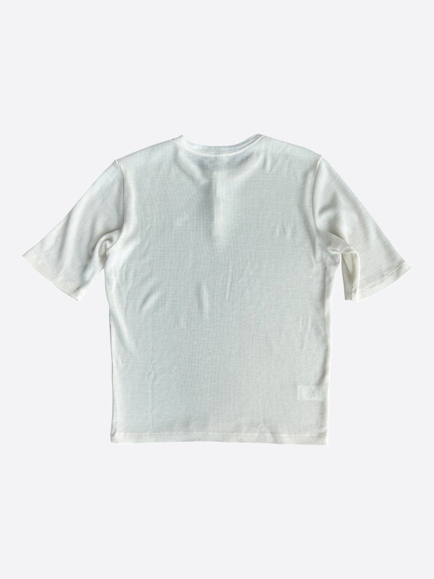 Chrome Hearts White Embroidered Logo Waffle Knit Button Up T-Shirt