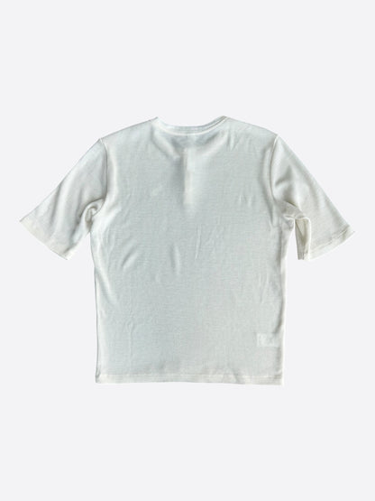 Chrome Hearts White Embroidered Logo Waffle Knit Button Up T-Shirt