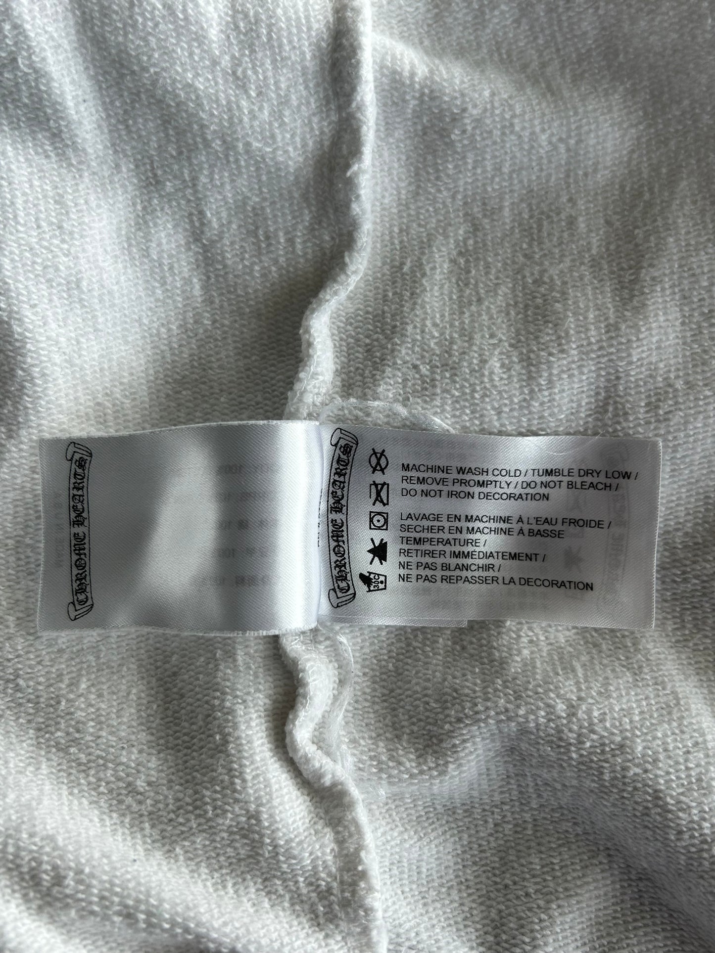 Chrome Hearts White & Black Cross Jacquard Horseshoe Logo Zip Up Hoodie