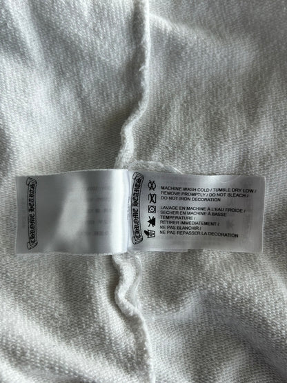 Chrome Hearts White & Black Cross Jacquard Horseshoe Logo Zip Up Hoodie