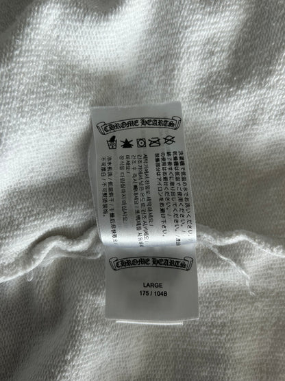 Chrome Hearts White & Black Cross Jacquard Horseshoe Logo Zip Up Hoodie