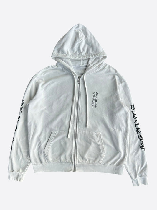 Chrome Hearts White & Black Cross Jacquard Horseshoe Logo Hoodie