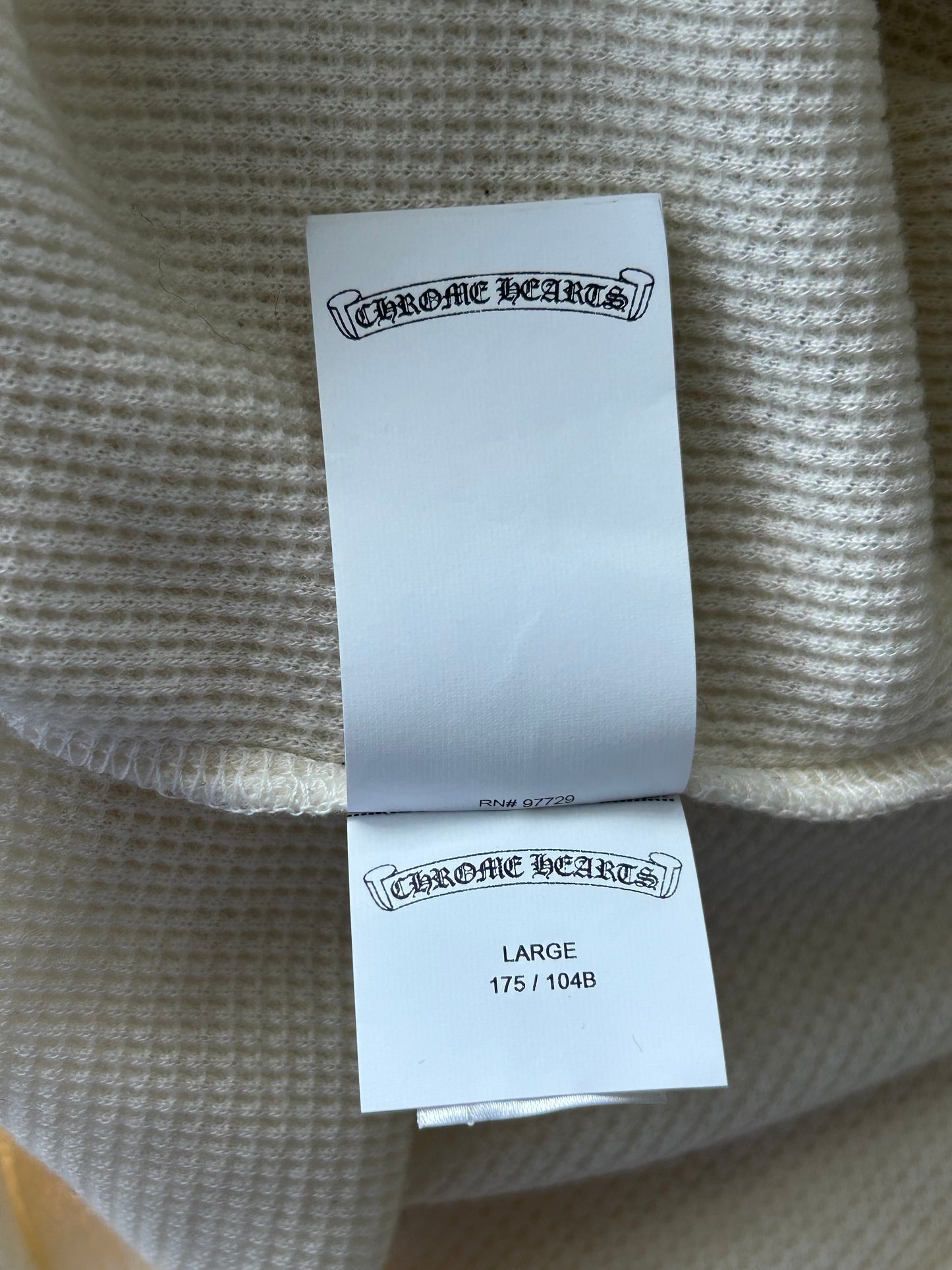 Chrome Hearts White Embroidered Logo Waffle Knit Button Up T-Shirt