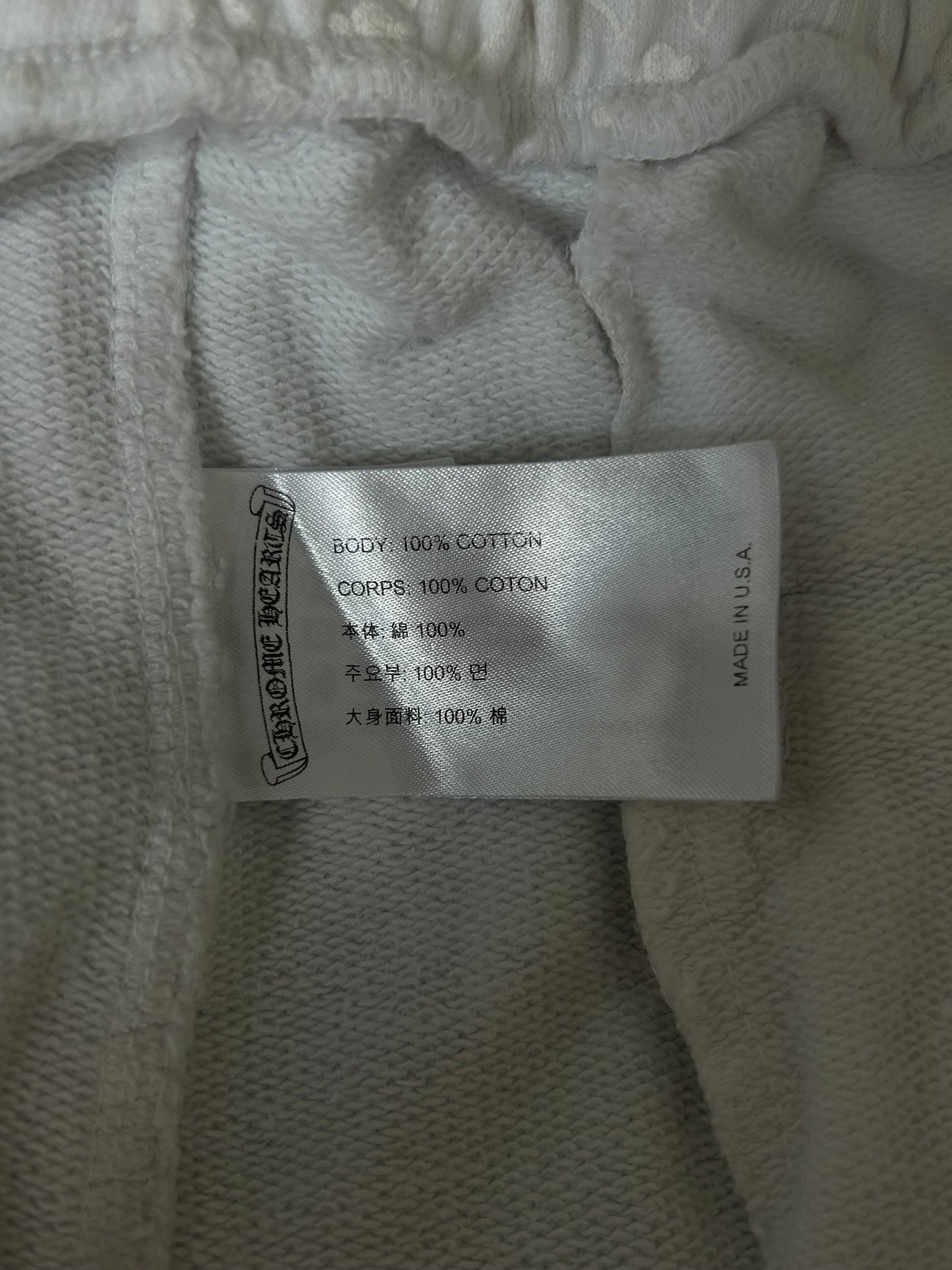 Chrome Hearts White & Black Horseshoe Logo Cross Jacquard Sweatpants