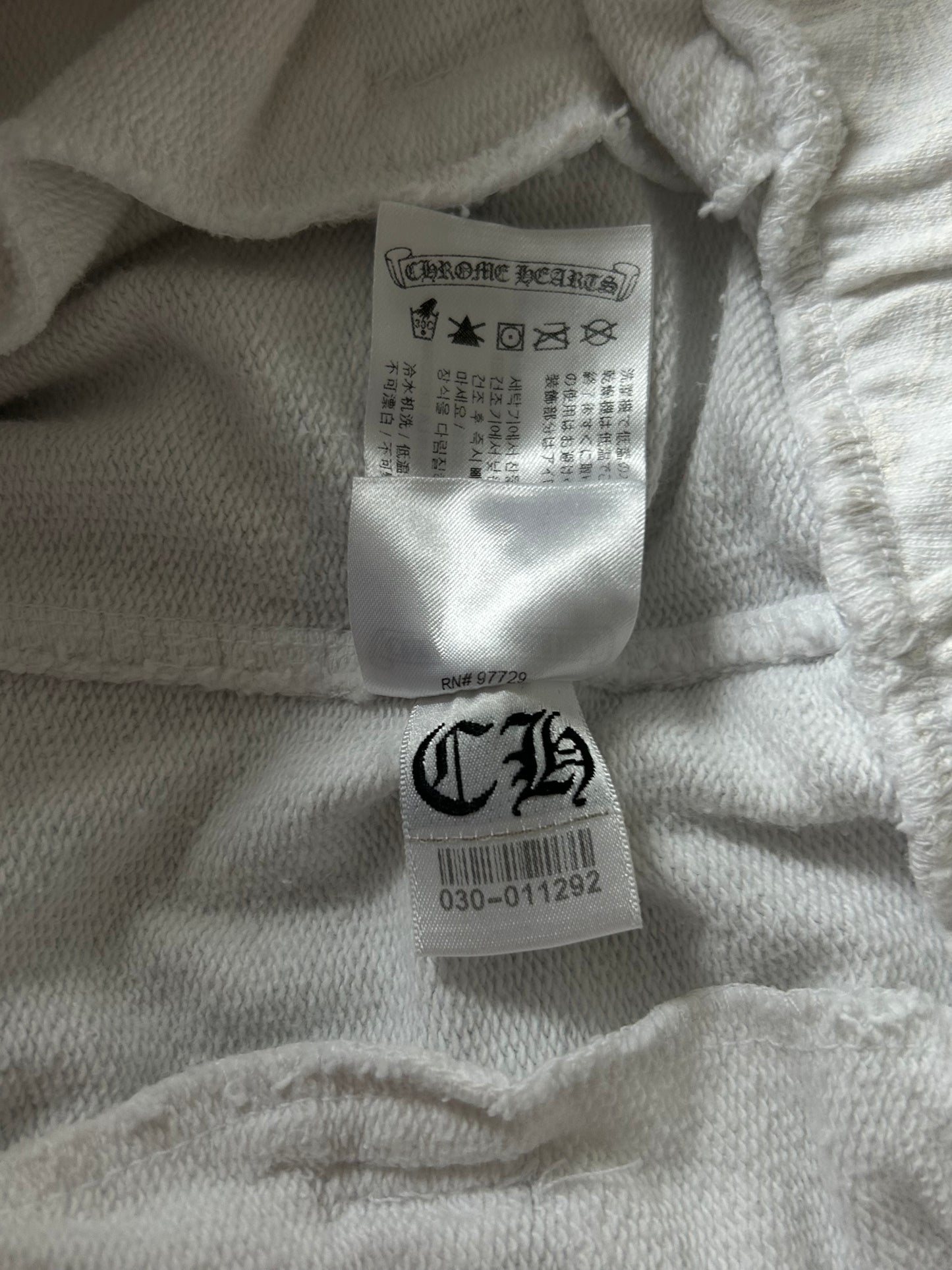 Chrome Hearts White & Black Horseshoe Logo Cross Jacquard Sweatpants