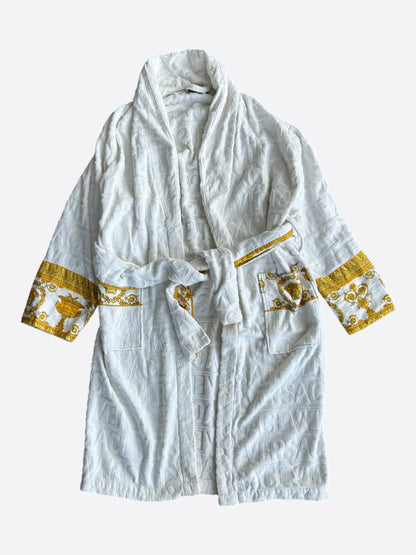 Versace White Baroque Men's Bathrobe