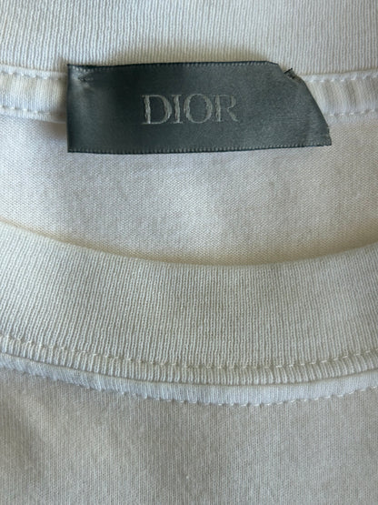 Dior White & Grey Atelier Embroidered Logo T-Shirt