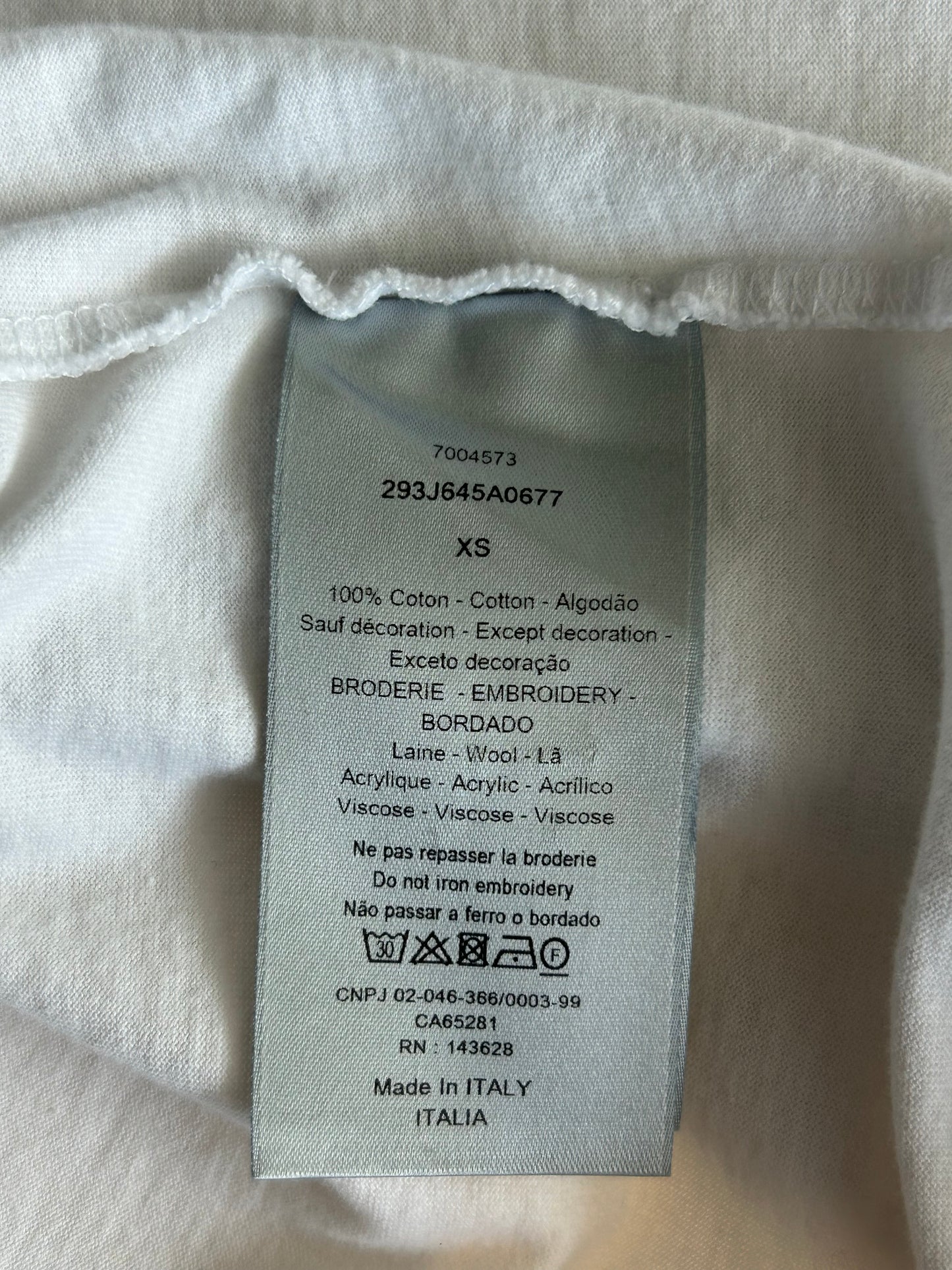 Dior White & Grey Atelier Embroidered Logo T-Shirt