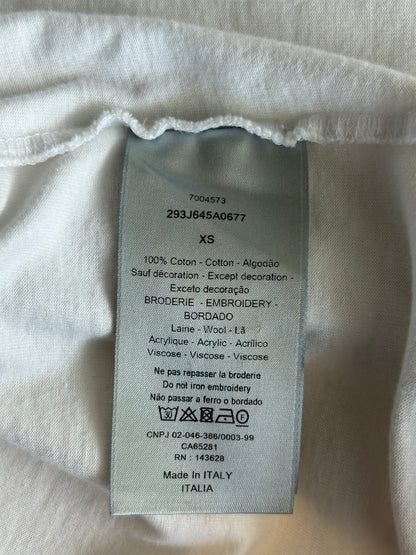 Dior White & Grey Atelier Embroidered Logo T-Shirt